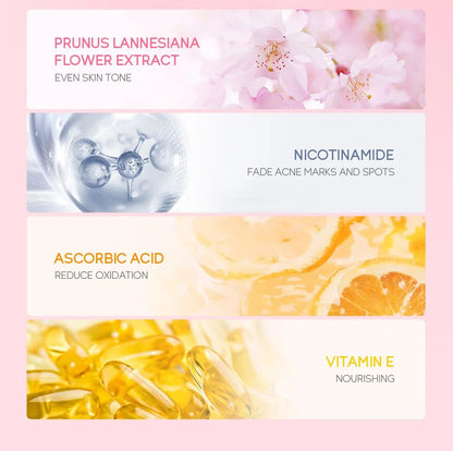 LAIKOU Sakura Shower Gel Long Moisturizing Smooth Long Lasting Fragrance Gentle Foam Body Cleansing Bath Product 200ml