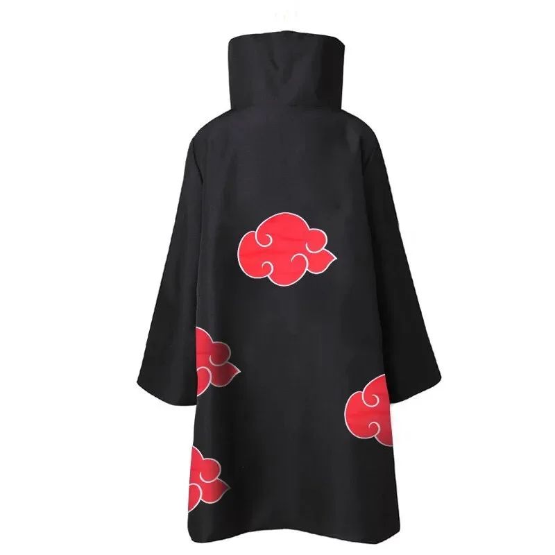 Anime Red Cloud Cosplay Cloak Costume Halloween Dawn Organization Robe Embroidered Cloak Unisex Men Women Party Necklace Props