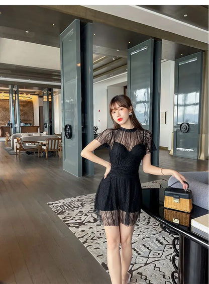 Women's One-Piece Swimsuit Thermal Spring Bathing Lace Cover-Up Slimming Ins White New Hot Sale Of The Season Fashionable Swimwe