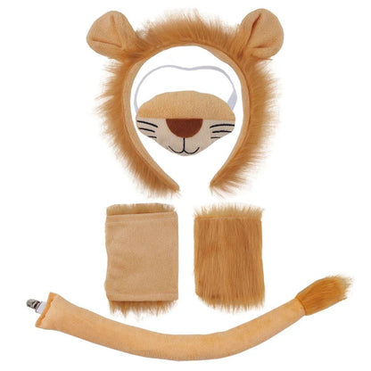 Animal Lion Ears and Tail Headband Skirt Set For Party Dress Up Accessories Cosplay Costume For Adult Kids