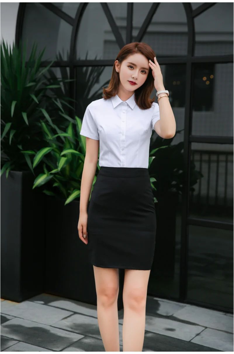 Short-sleeved Solid Color Shirt High-end Business Daily Tops Company Uniforms Can Be Customized With Printed Embroidery 2021 New