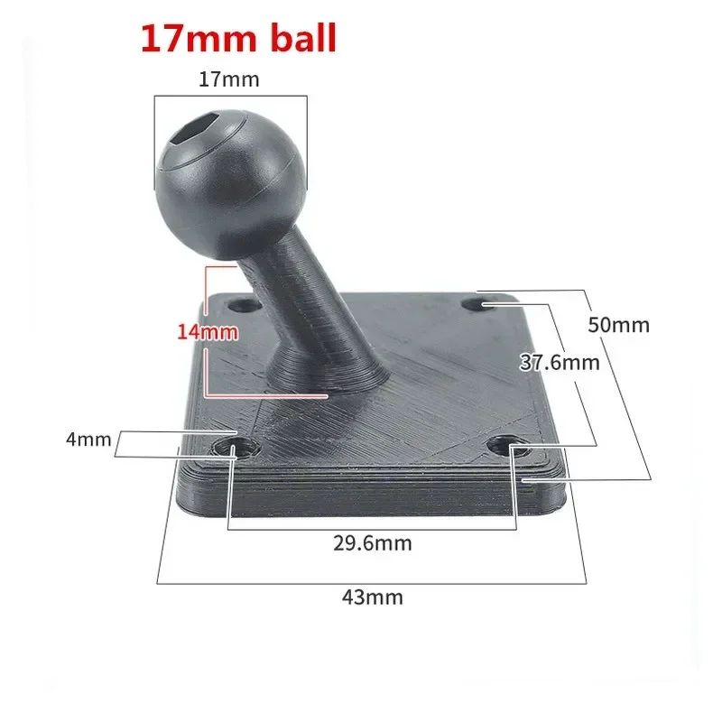 17mm Ball Mount to Diamond ball joint or Square Mounting Base for Phone GPS Holder Mount Ram Mount Garmin Zumo/TomTom