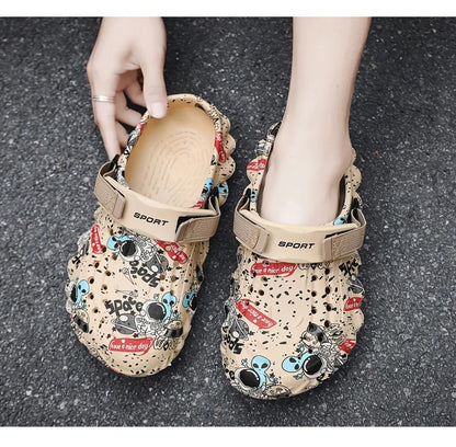 Men'S Breathable Casual Sandals Summer New Soft-Sole Non-Slip Comfort Outdoor Beach Shoes Fashion Youth Dual-Use Sports Slippers