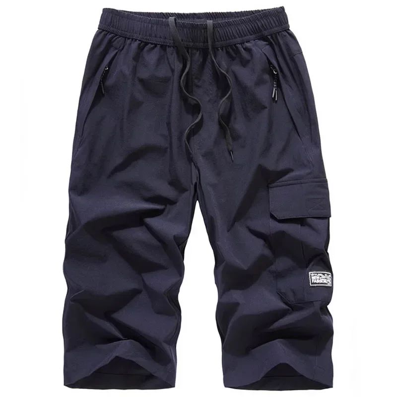 Men's Summer Quick Dry 3/4 Pants Lightweight Capri Shorts Hiking Fishing Travel Casual Cargo Shorts Pants Men Gym Shorts 7XL 8XL