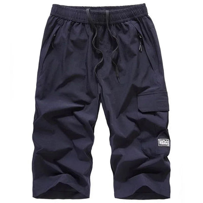 Men's Summer Quick Dry 3/4 Pants Lightweight Capri Shorts Hiking Fishing Travel Casual Cargo Shorts Pants Men Gym Shorts 7XL 8XL