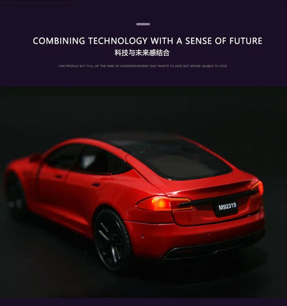 1:24 Tesla Model S Miniatures Simulation Alloy Metal Diecast Model Car Sound & Light car Toys for Kids Gifts for Boyfriend C270