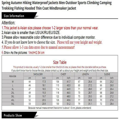 Men's waterproof fishing raincoats, bicycle raincoats, windproof jackets, mountaineering suits, spring and autumn overcoats