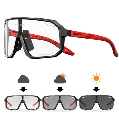 SCVCN Óculos Fotocromáticos Masculinos para Ciclismo Óculos de Sol para Mulheres Esportes Corrida MTB Óculos de Ciclismo para Estrada Mountain Bike