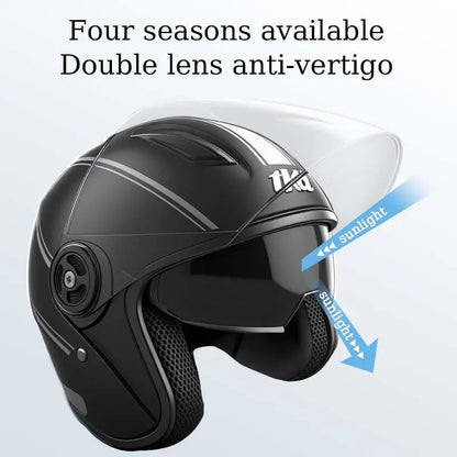 Capacete de motocicleta adulto com certificação 3C, capacete de scooter elétrica com proteção multicamadas