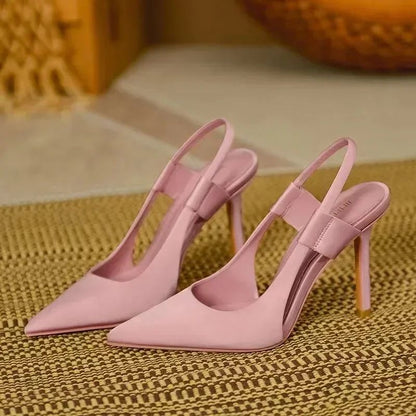 Novas Sandálias Femininas de Luxo Designer Slingback Bico Fino Salto Alto Fino Elegante Sapatos de Salto Scarpin 35-43