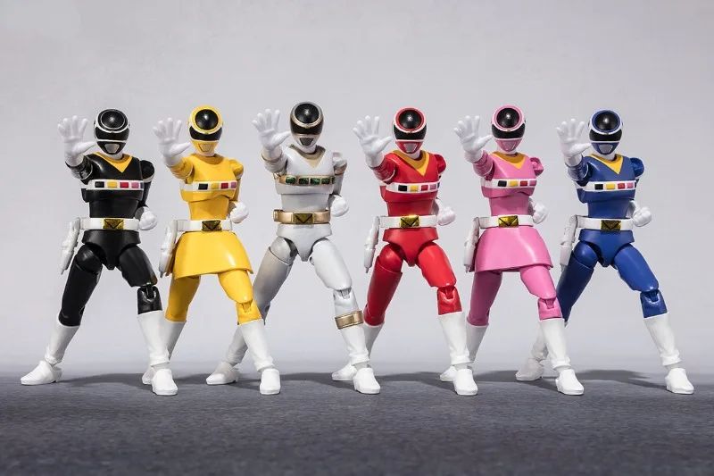 Bandai Genuíno SHODO Super Sentai Anime Figura Denji Sentai Megaranger Brinquedos de Ação Meninos Meninas Presente de Natal Modelo Colecionável