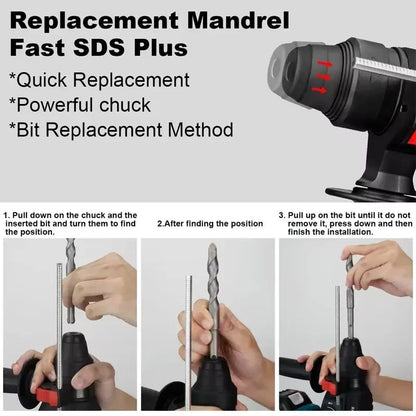 Makita Martelete sem Fio de 26MM, Martelete Elétrico sem Escovas, Bateria de Lítio 18V, Furadeiras sem Fio, Ferramentas Elétricas Makita 18v? Original