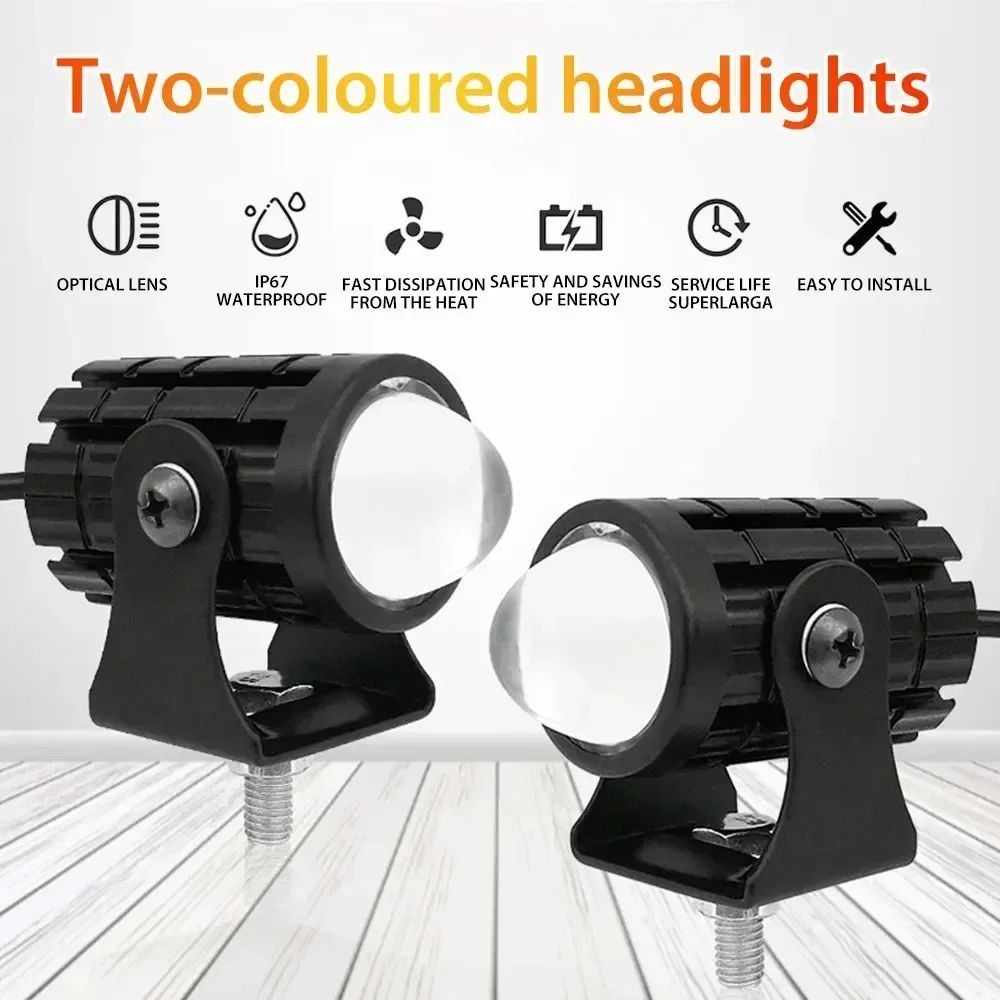 Super Bright Motorcycle LED Explorers Headlight Projector Fisheye Lens LED Moto Fog Auxiliary Motorcycle Headlight