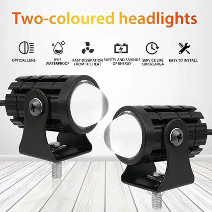 Super Bright Motorcycle LED Explorers Headlight Projector Fisheye Lens LED Moto Fog Auxiliary Motorcycle Headlight
