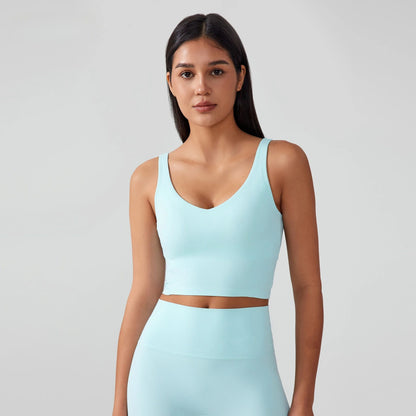 Sports Bra for Women Yoga Top Fixed Chest Pad Gym Vest Shock-proof Workout Tops Yoga Clothes U-shaped Back Fitness Crop Top