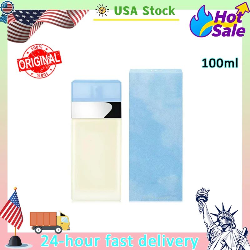 3.4oz / 100ml Light Blue Eau De Toilette - Perfume Unissex Cítrico Floral Fresco Light Blue Feminino EDT