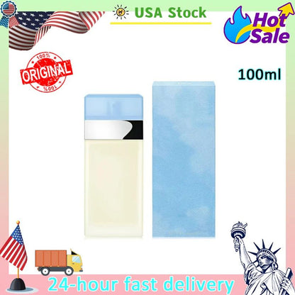 3.4oz / 100ml Light Blue Eau De Toilette - Perfume Unissex Cítrico Floral Fresco Light Blue Feminino EDT