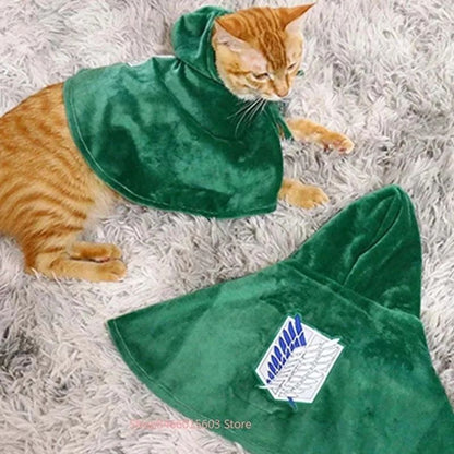 Dog Cat Cloak Christmas Anime Halloween Attack Titaner Pet Cape Shingeki No Kyojin SurveyCosplay Costume Photograph Prop Gifts