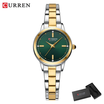 CURREN Women's Watches Fashion Original Quartz Wrist Watch for Ladies Roman Dial Dazzling Diamond Waterproof Luminous Luxury New
