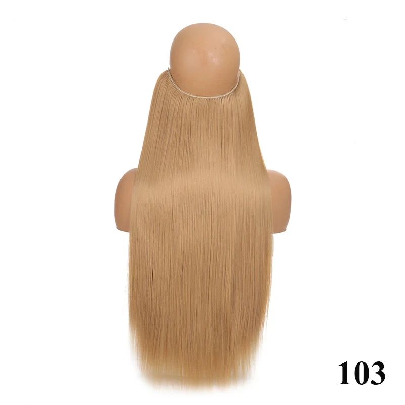 Extensão de cabelo com fio invisível (40cm 50cm 60cm) cabelo liso cabelo encaracolado uso diário adequado para todas as mulheres