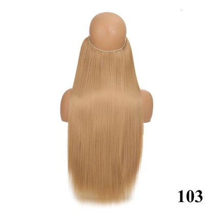 Extensão de cabelo com fio invisível (40cm 50cm 60cm) cabelo liso cabelo encaracolado uso diário adequado para todas as mulheres