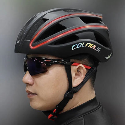 Capacete de Ciclismo Profissional COLNELS com Lanterna Traseira USB e Barra de Luz para Ciclismo de Estrada e Esportes ao Ar Livre