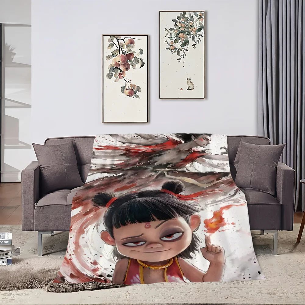 Movie Blanket Skin friendly comfort warm soft plush blanket suitable sofa living room office bedroom NeZha 2