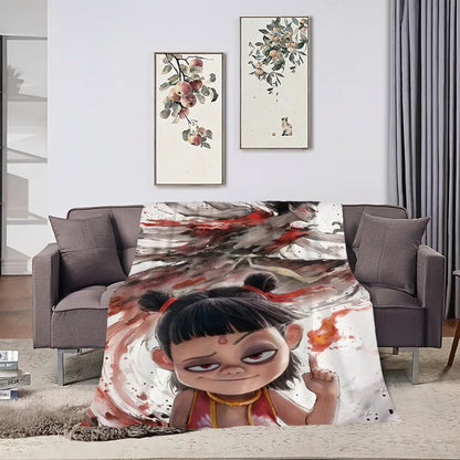 Movie Blanket Skin friendly comfort warm soft plush blanket suitable sofa living room office bedroom NeZha 2
