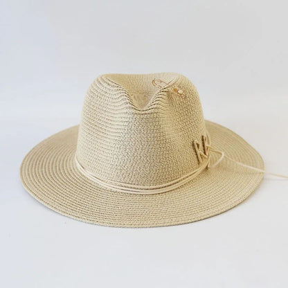 Chapéu de Sol de Verão Grande Feminino Moda Praia Chapéu de Palha Luxo Jazz Top Panamá Feminino 60cm Cabeça Grande