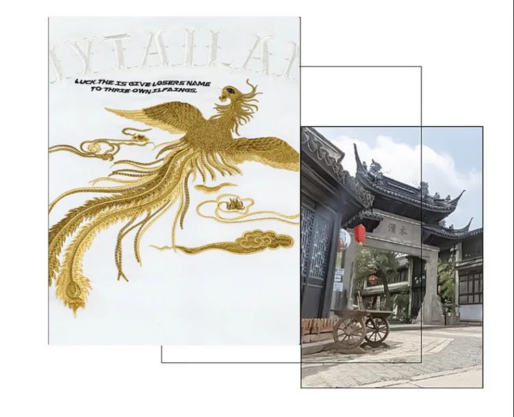 White, black men's phoenix embroidery jacket Slim youth jacket Outdoor sports trend tops Men's jackets