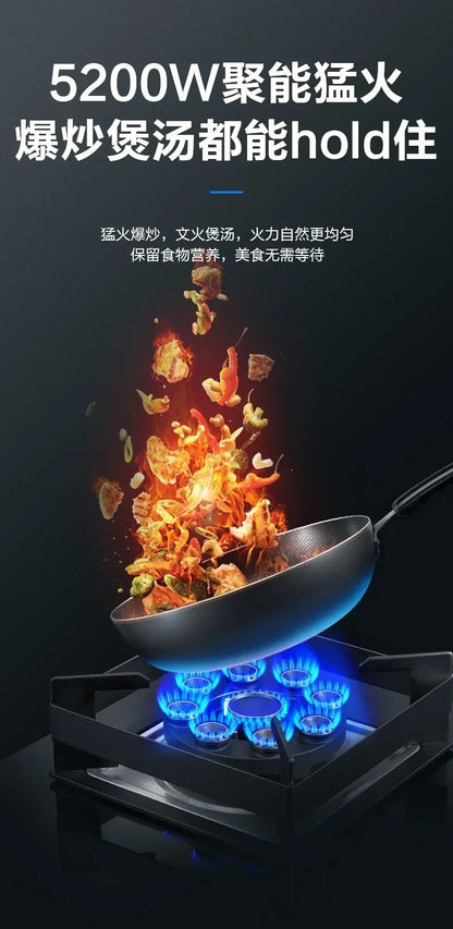Energy-Saving Gas Cooker with Powerful Flame, Single Burner Natural Gas Cooktop for Home Kitchen AF