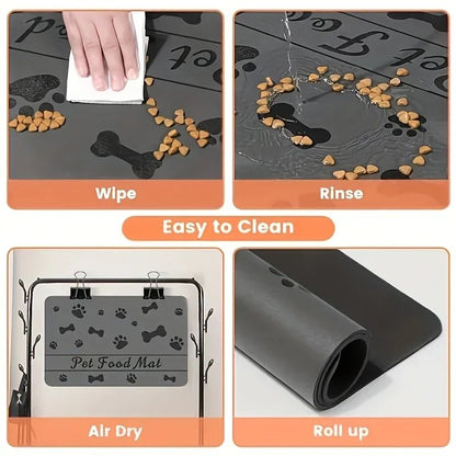 Tapete de alimentação para animais de estimação para uso pesado 40x60/50x80cm Grande Absorvente Antiderrapante Para Comedores Bagunceiros Fácil Limpeza Gato Cão À Prova D' Água?