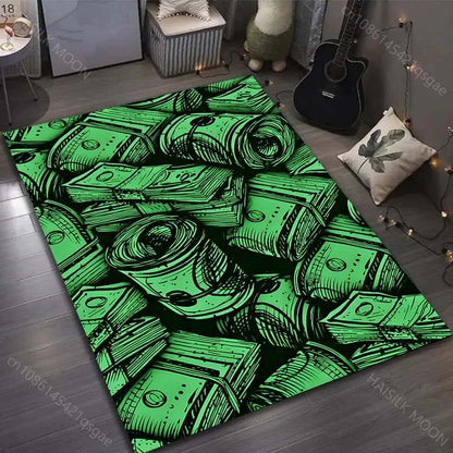 Dollar Printed Carpet for Living Room Bedroom Creative Doormat Home Decor Non-slip Floor Mat Large Size Fast Shipping