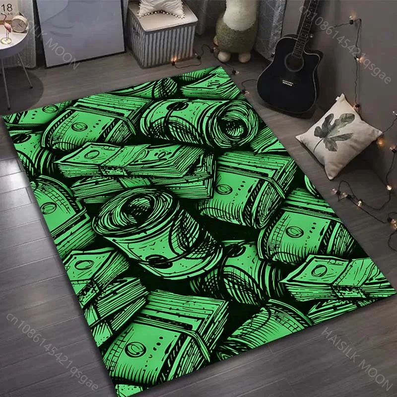 Dollar Printed Carpet for Living Room Bedroom Creative Doormat Home Decor Non-slip Floor Mat Large Size Fast Shipping