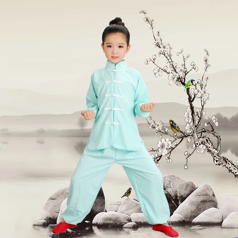 Kids Kung Fu Uniform Men Women Chinese Clothes Children's Sets Performance Boy Set Tai Chi Outfit Girl Wushu Costume Tang Suit
