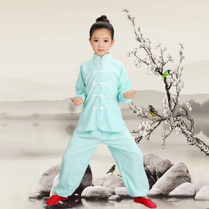 Kids Kung Fu Uniform Men Women Chinese Clothes Children's Sets Performance Boy Set Tai Chi Outfit Girl Wushu Costume Tang Suit