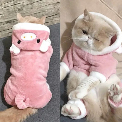 Fantasia de Cosplay de Coral Fleece para Pet Roupas para Cães Pequenos Filhotes Gatos Fantasia de Chihuahua Yorkshire Casaco