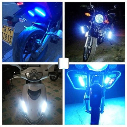 Duas luzes decorativas diurnas LED COB de motocicleta ultrafinas e ultrabrilhantes, luzes diurnas automáticas de baixa potência