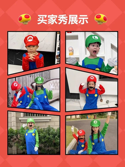 Super Marios Bros Cosplay Cartoon Hats With Moustache Halloween kids Hats Costumes Anime Figure party funny accessories