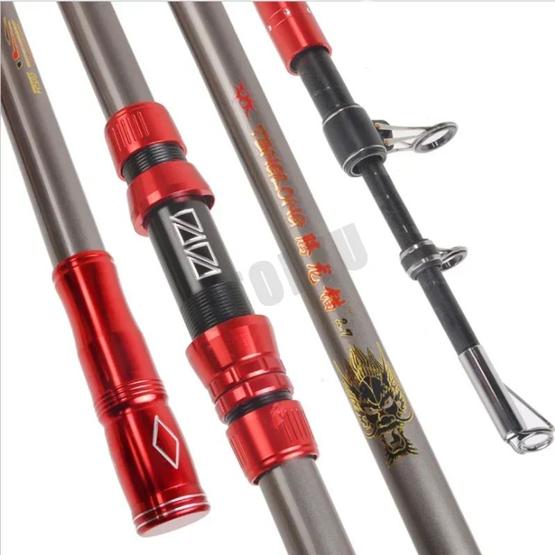 Vara de Pesca de Carbono 2,7-4,5m 100kg acima Super Dura Arremesso de Longa Distância Vara Telescópica para Pesca Marítima e Barco Varas de Pesca de Alta Qualidade