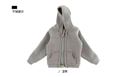 1/12 Scale Male Casual Zippered Hoodie Vest Pants Clothes Set Loose Short Sleeves T-Shirt Shorts Fit 6" Action Figures Body Doll