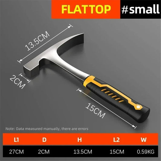 High Carbon Steel Professional Hand Tool Camping Geological Hammer Integrated Forging Claw Hammer Multifunctional Tools