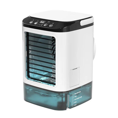 Ar Condicionado de Mesa Portátil Ventilador Pulverizador Duplo Atomização Ultrassônica 3 Velocidades Mudo Refrigerador de Ar Luz Noturna Ventilador Elétrico para Casa