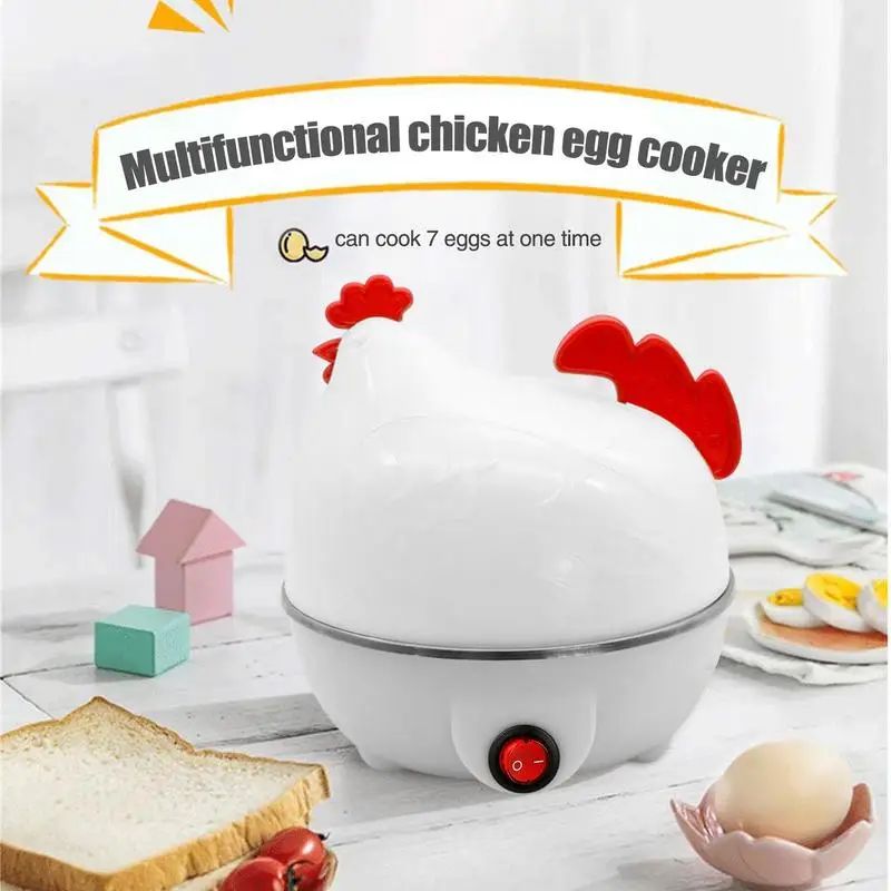 Home Kitchen Cooking Tool 7-Egg Capacity Egg Cooker Chicken Shaped Egg Boiler Eggs Steamer Appliance Utensil Drew barrymore Boba