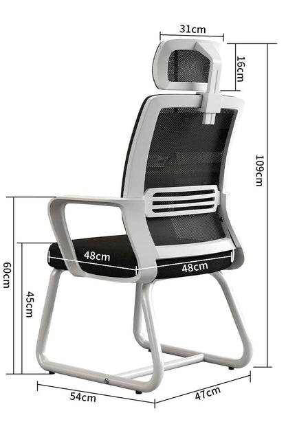 Ergonomic Office Chair Mesh Back Lumbar Support Adjustable Height Reclining Swivel Rolling Caster Home Office Study Meeting Room