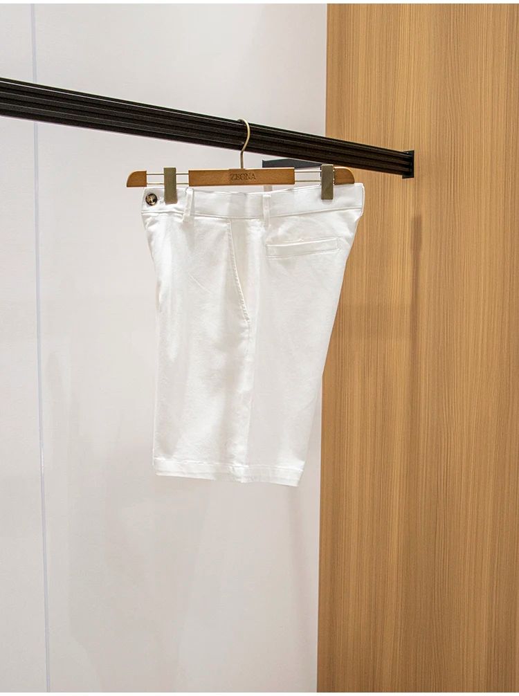 BC Elastic, comfortable and breathable summer men's versatile casual loose white shorts