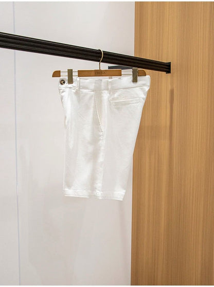 BC Elastic, comfortable and breathable summer men's versatile casual loose white shorts