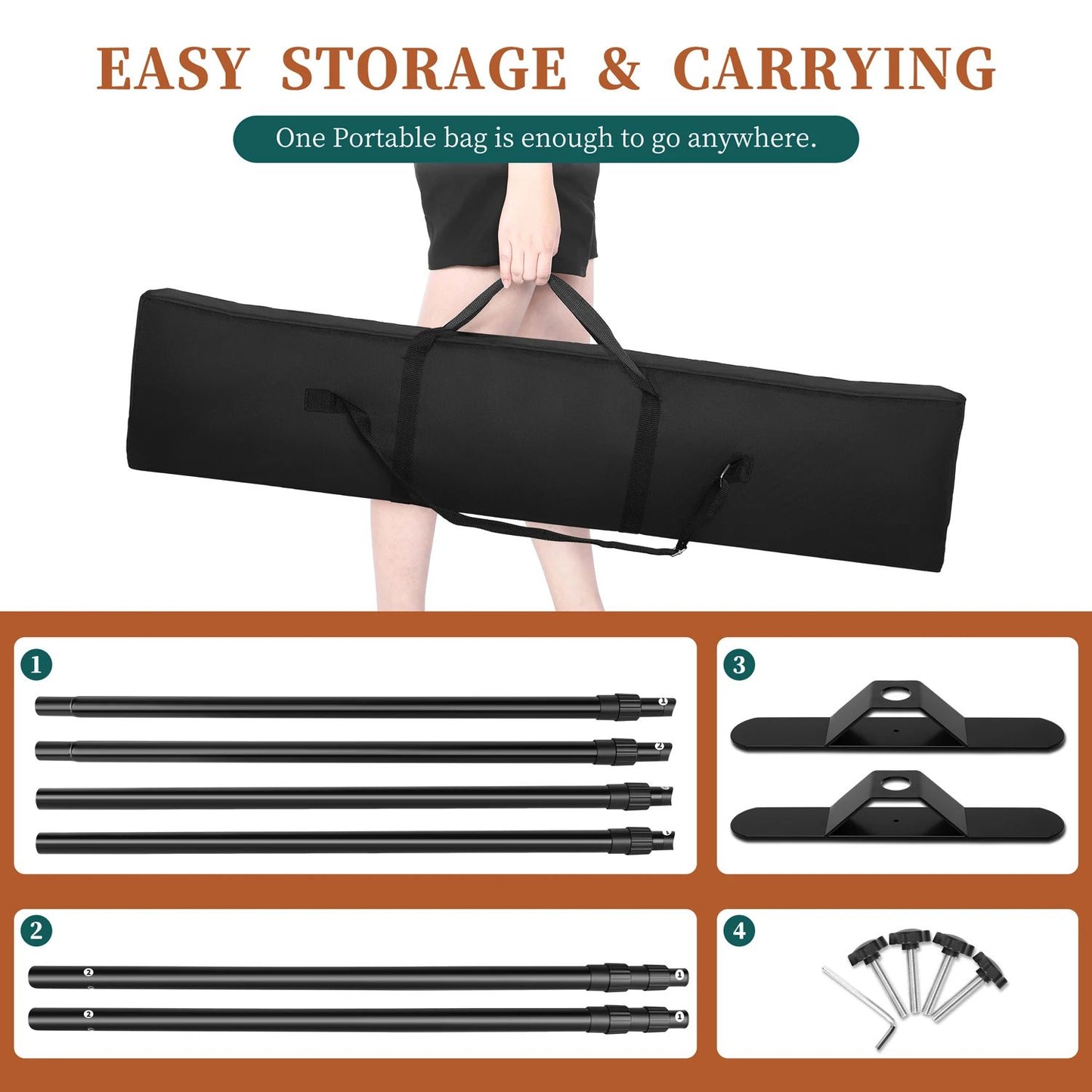 Double-Crossbar Backdrop Background Stand Frame Support System For Photography Photo Studio Video Muslin Green Screen