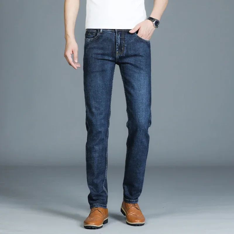 Mens High Quality Jeans Fashion Straight Denim Pants Men Classic Casual Jeans Male Plus Size Denim Trousers Ripped Jeans 28-40