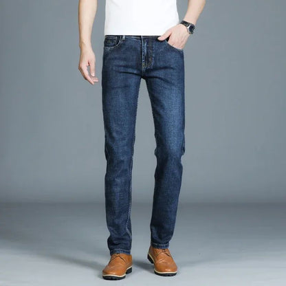 Mens High Quality Jeans Fashion Straight Denim Pants Men Classic Casual Jeans Male Plus Size Denim Trousers Ripped Jeans 28-40